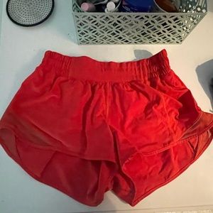 Red Lululemon Hotty Hots. Reg length